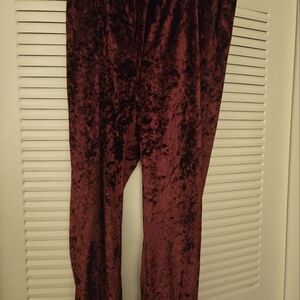 Mosaic & Co Velvet Burgundy Jogger Pants